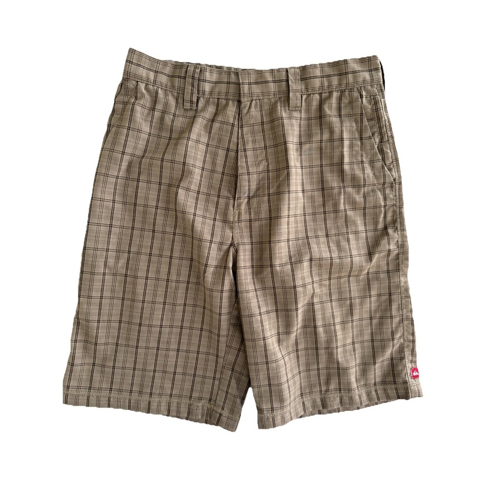 Quicksilver Men's Casual Shorts Brown Pockets Plaid Size 31